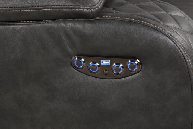 Benz LED & Power Recliner Chair Made With Faux Leather in Black