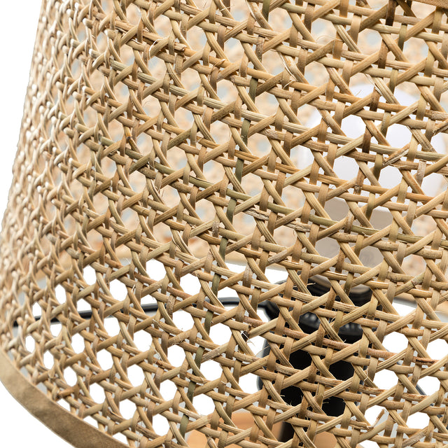 Tenedos Solid Wood Rattan 21.3" Table Lamp with In-line Switch Control