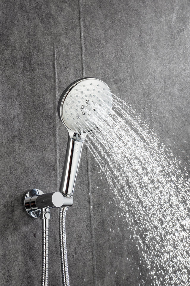 Black Shower System, Ceiling Rainfall Shower Faucet Sets Complete of High Pressure, Rain Shower Head with Handheld, Bathroom 10\\\'\\\' Shower Combo with Rough-in Valve Included