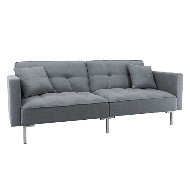 Orisfur. Linen Upholstered Modern Convertible Folding Futon Sofa Bed for Compact Living Space, Apartment, Dorm