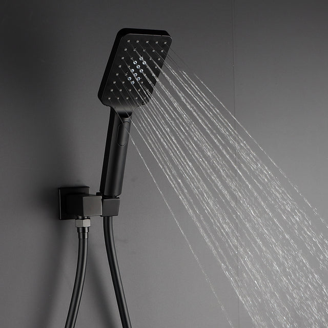 Shower Faucet Set System Ceiling Shower Faucets Sets Complet with Rough-in Valve, 10 Inches High Pressure Rain Shower Head and Handheld