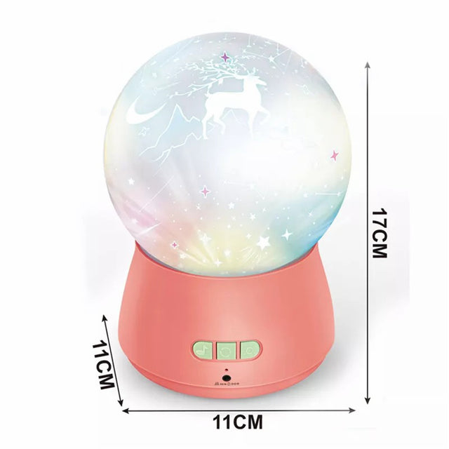 Music Projection Night Light, 360 Degree Rotating Music Projection Night Light Is A Good Helper To Soothe Your Baby To Sleep, Red