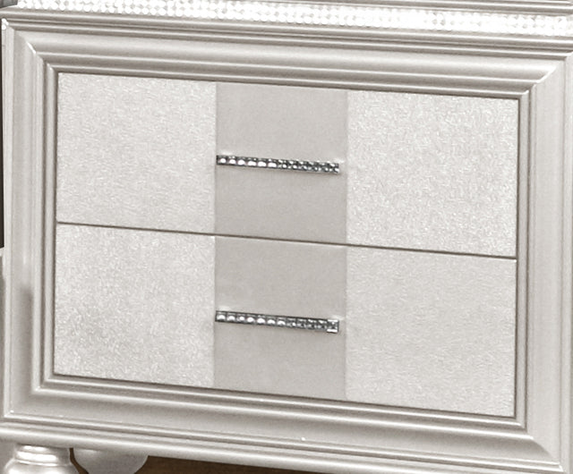 Galaxy Home Modern Ginger 2 Drawer Nightstand made with Wood in White