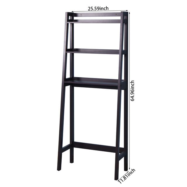 Bathroom Over Toilet Shelf Wooden Espresso Space Saver with 3 Shelves