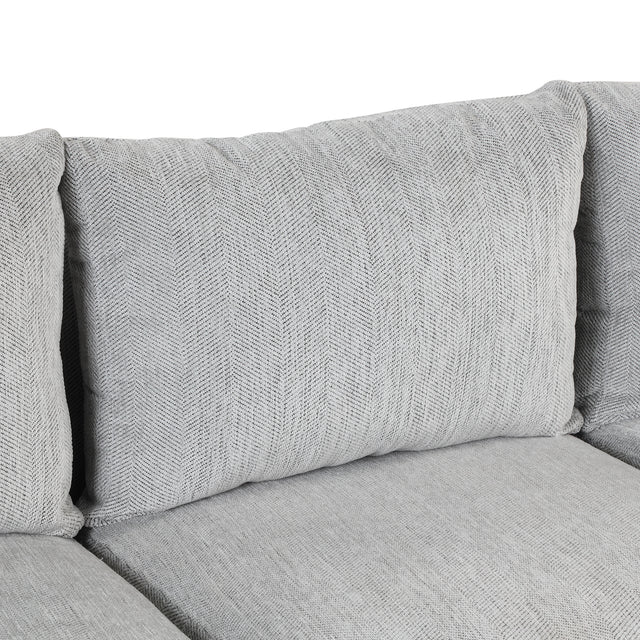 84.65" Modern Upholstered L-Shape Sofa Couch with Chaise and 2 Pillows,3-Seater Couch with rubber wood legs for Living Room,Apartment,Small Space,Light Gray