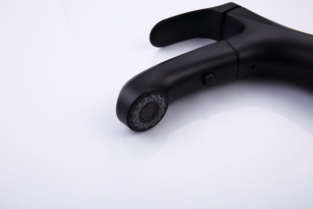 Pull Out Bathroom Faucet, Single Hole Bathroom Sink Faucet with 3 Modes Pull Down Sprayer, One Handle Modern Vanity Faucet, Farmhouse Lavatory Faucet