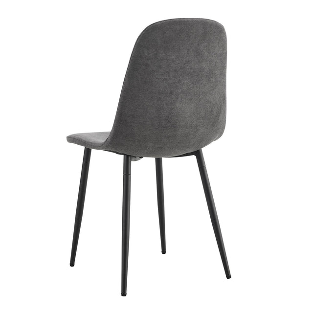 Dining Chairs Set of 4, Modern Mid-Century Style Dining Kitchen Room Upholstered Side Chairs, Accent Chairs with Soft Linen Fabric Cover Cushion Seat and Black Metal Legs,For Kitchen Lounge Farmhouse