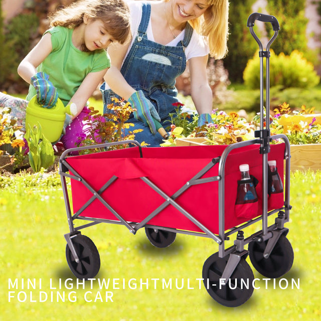 Outdoor Garden Multipurpose Micro Collapsible Beach Trolley Cart Camping Folding Wagon