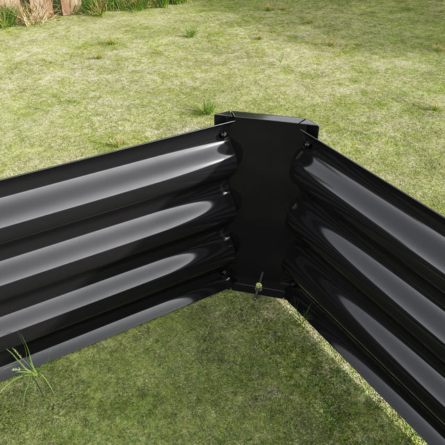 Metal Raised Garden Bed, Rectangle Raised Planter 4×2×1ft for Flowers Plants, Vegetables Herb Veezyo Black