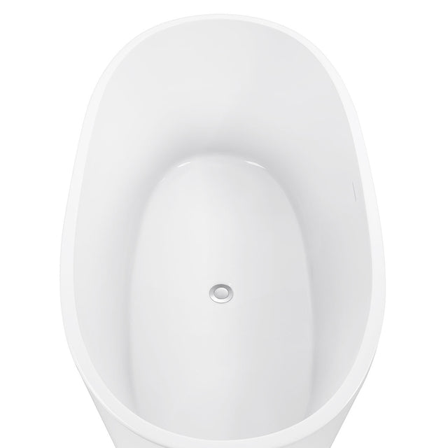 59" 100% Acrylic Freestanding Bathtub,Contemporary Soaking Tub,white Bathtub