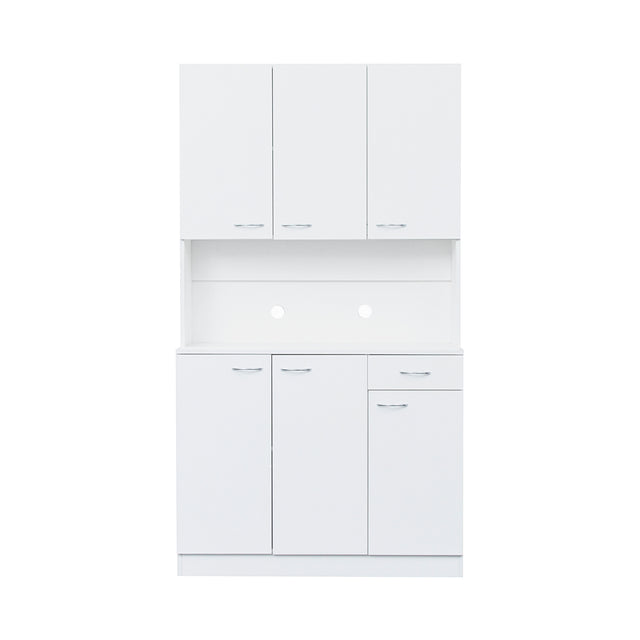 70.87" Tall Wardrobe& Kitchen Cabinet, with 6-Doors, 1-Open Shelves and 1-Drawer for bedroom,White