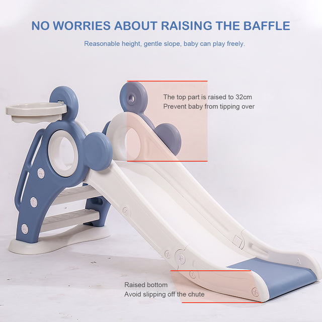 Children\'s Folding Slides with Stairs,Outdoor Small Children\'s Slide Toys Multifunctional Toys,Blue/ Toddler Folding Slide Plastic Kids Slide for Toddlers Age 1-3 Indoor Slide Children Climber Toy