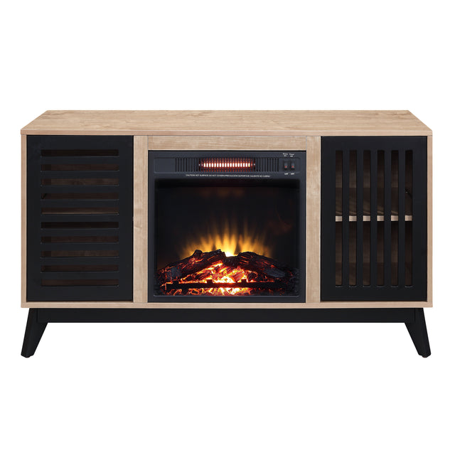 ACME Gamaliel Fireplace in Oak & Espresso Finish AC00848