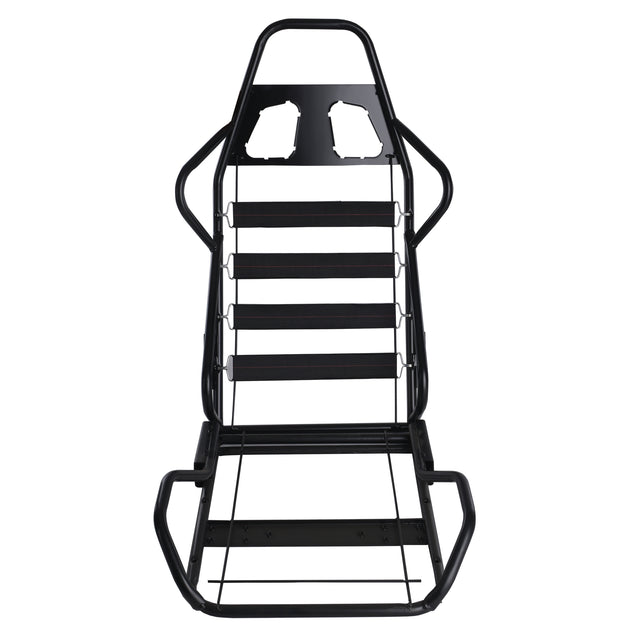 RACING SEAT ALL BLACK SIMULATOR LEATHER WITH DOUBLE SLIDER 2PCS