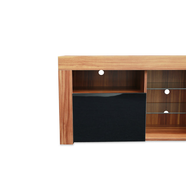 145 Modern 57" TV Stand Matte Body High Gloss Fronts with 16 Color LEDs