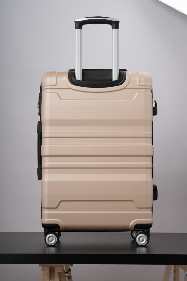 Luggage Sets New Model Expandable ABS Hardshell 3pcs Clearance Luggage Hardside Lightweight Durable Suitcase sets Spinner Wheels Suitcase with TSA Lock 20''24''28'' (Champagne)