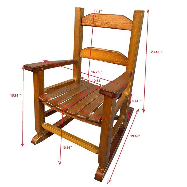 Children's rocking white chair- Indoor or Outdoor -Suitable for kids-Durable-populus wood-oak
