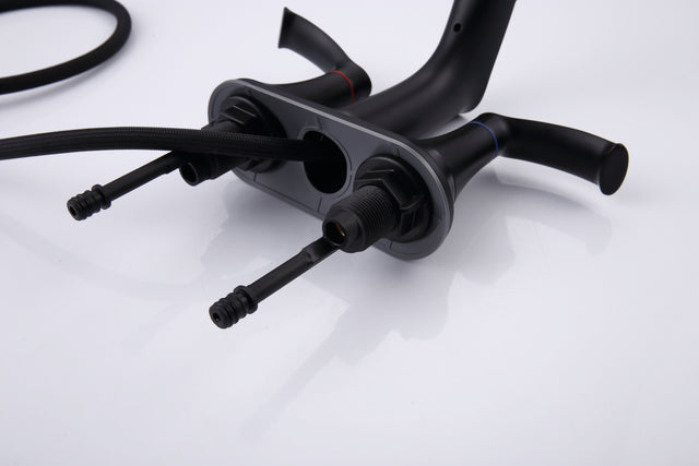 Bathroom Faucets for Sink 3 Hole,Brushed Nickel Bathroom Faucet with Pull Out Multi Functional Sprayer,Vanity Sink Faucet 2 Handle Centerset 4 inch Pull Down Faucet with 2 Water Lines,RV Camper Faucet