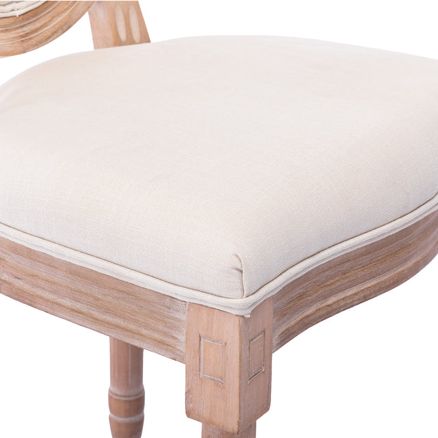 HengMing Upholstered Fabrice French Dining Chair with rubber legs,Set of 2