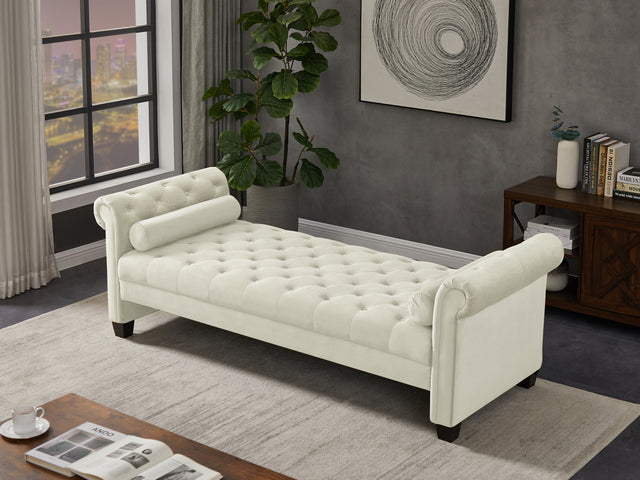 2038 Lvory Rectangular Large Sofa Stool
