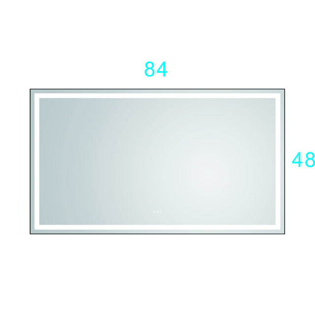84*48Super Bright Led Bathroom Mirror with Lights, Metal Frame Mirror Wall Mounted Lighted Vanity Mirrors for Wall,
Anti Fog Dimmable Led Mirror for Makeup, Horizontal/Verti