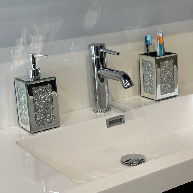 Ambrose Exquisite 2 Piece Square Soap Dispenser and Toothbrush Holder