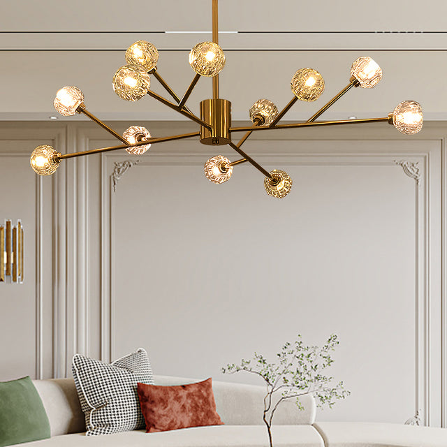 Modern American chandelier golden iron -12 bulb