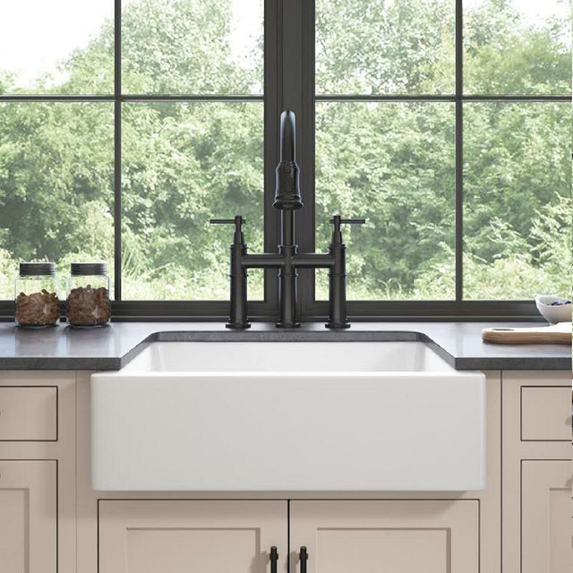 24"L x 19" W Farmhouse/Apron Front White Kitchen Sink