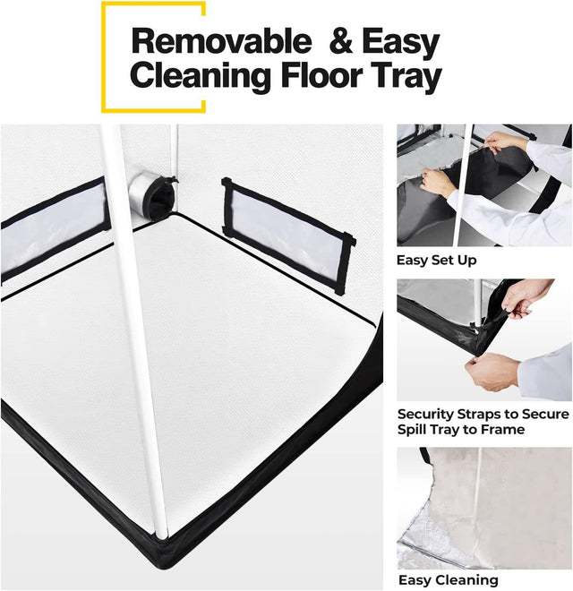 iPower GLTENTXS3 Grow Tent with Reflective Mylar 32" x 32" x 63" Indoor Hydroponic Water-Resistant Complete System, Black