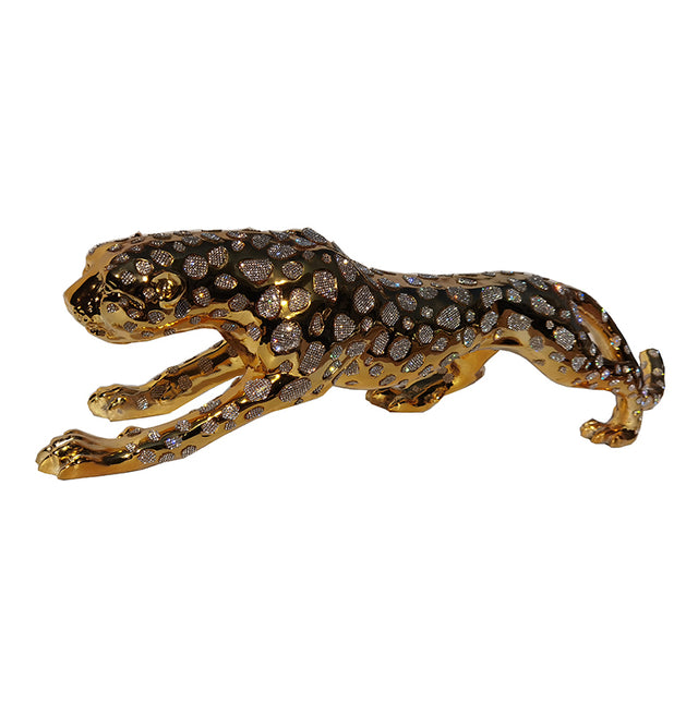 Ambrose Diamond Encrusted Gold Plated Panther (29"L x 7"W x 8"H)