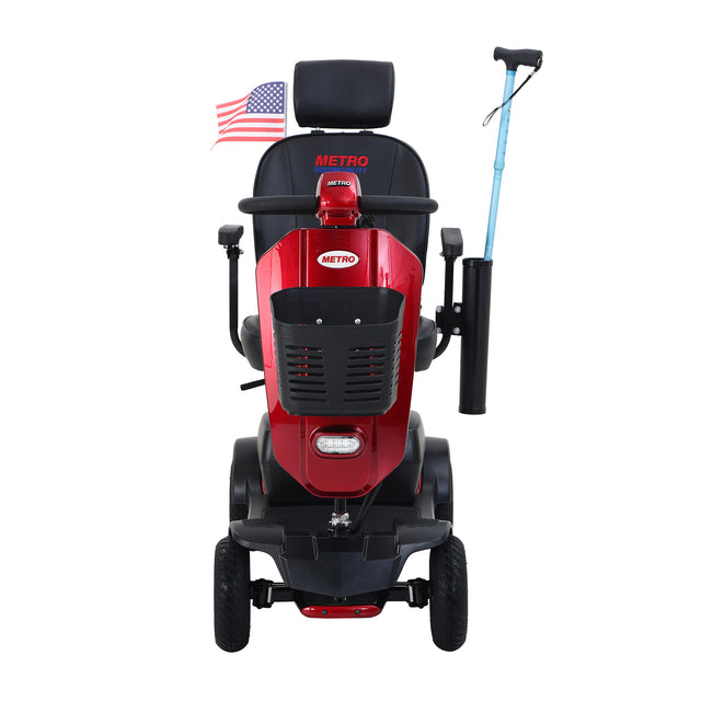 MAX PLUS RED W429S00020 4 Wheels Outdoor Compact Mobility Scooter with 2pcs*20AH Lead acid Battery, 16 Miles, Cuo Holders & USB charger Port
