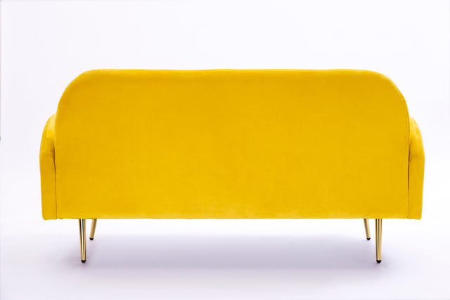 2156 sofa includes 2 pillows 58" yellow velvet sofa for small spaces