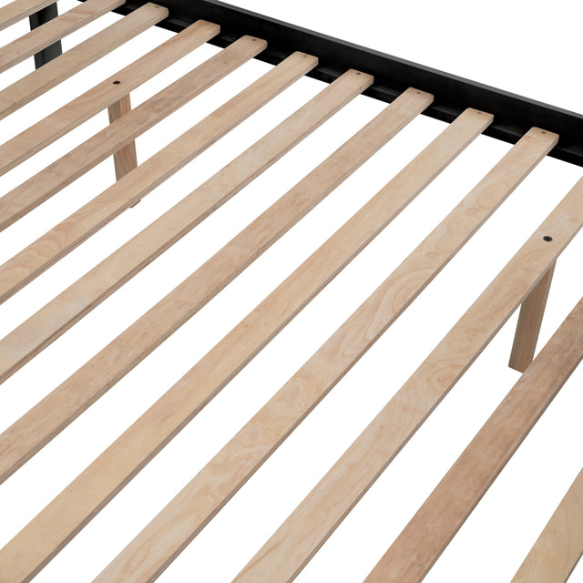 Stairway Twin-Over-Full Bunk Bed with Twin size Trundle, Storage and Guard Rail for Bedroom, Dorm, for Adults, Espresso (OLD SKU :LP000119AAP)