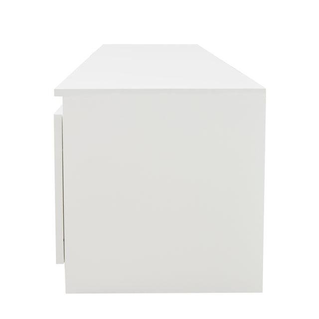 TV Cabinet Wholesale, White TV Stand with Lights, Modern LED TV Cabinet with Storage Drawers, Living Room Entertainment Center Media Console Table