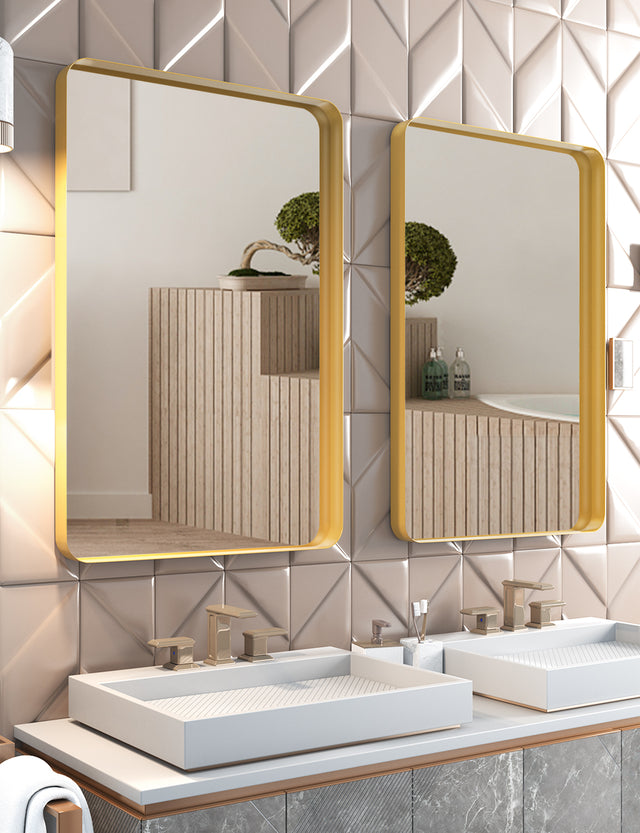 Metal Rectangles Wall Mirror