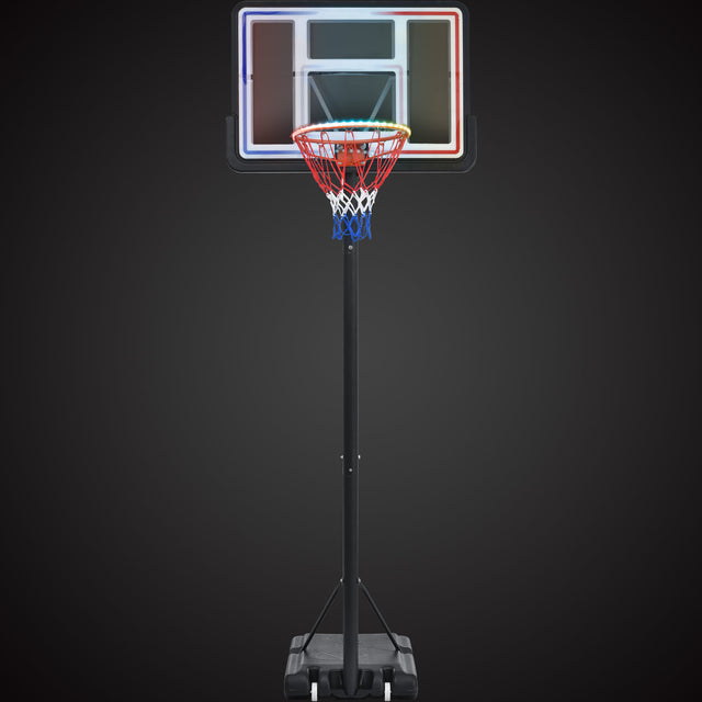 Portable Basketball Hoop Basketball System 4.76-10ft Height Adjustable for Youth Adults LED Basketball Hoop Lights, Colorful lights, Waterproof,Super Bright to Play at Night Outdoors,Good Gift for Kid