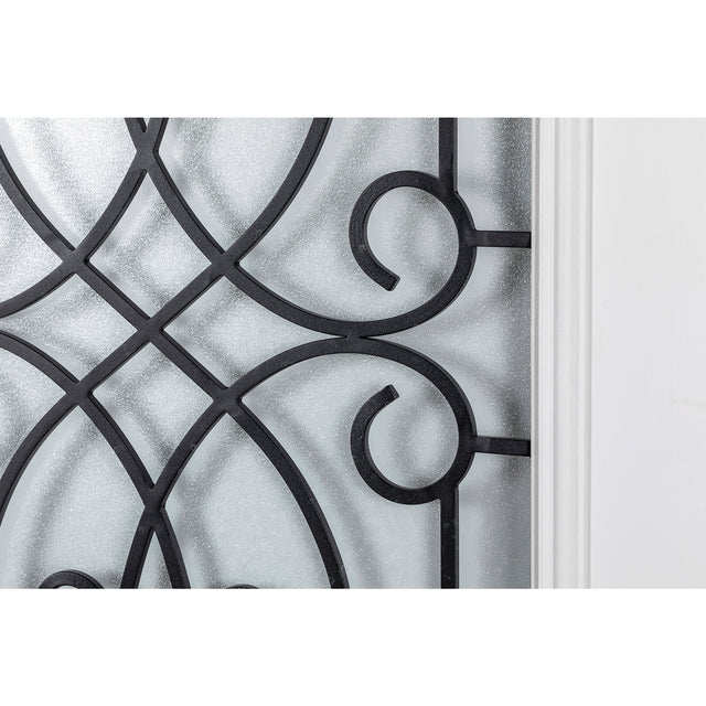 37.5inx81.5in Left Hand Inswing Wrought Iron Fiber Glass Prehung Entry Door .