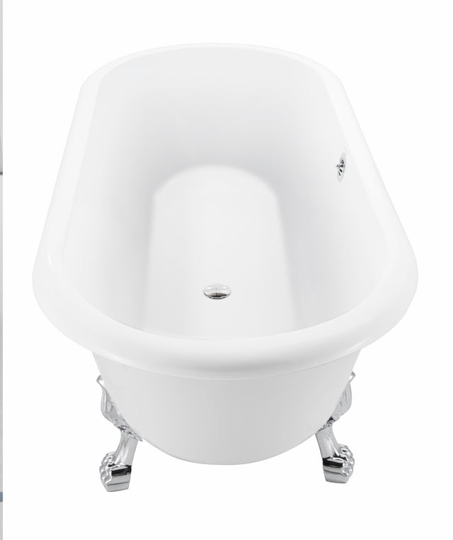 67" 100% Acrylic Freestanding Bathtub,Contemporary Soaking Tub,white bathtub