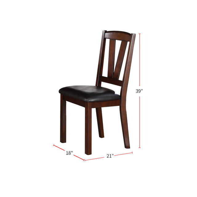 Black PU Upholstered Counter Height Dining Chairs, Dark Walnut, Set of 2