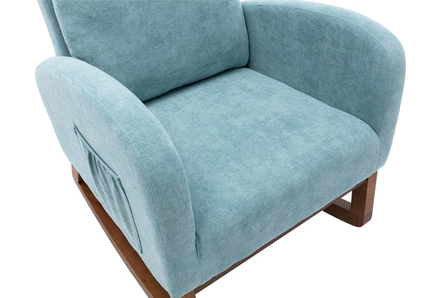 COOLMORE living room Comfortable rocking chair living room chair Light Blue