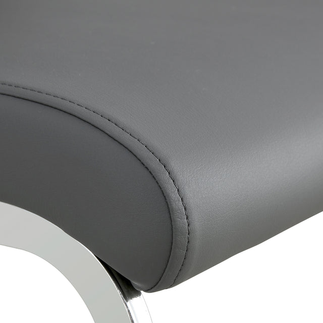 Modern Dining Chairs, PU Faux Leather High Back Upholstered Side Chair ,for Dining Room Kitchen Vanity Patio Club Guest Office Chair (Set of 2) (Grey+PU Leather)