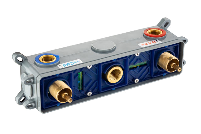 Wall Mounted Bathroom Sink Faucet with Double Lever Handles Vessel Lavatory Basin Mixer Tap,Rough-in Valve