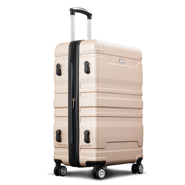Luggage Sets New Model Expandable ABS Hardshell 3pcs Clearance Luggage Hardside Lightweight Durable Suitcase sets Spinner Wheels Suitcase with TSA Lock 20''24''28'' (Champagne)