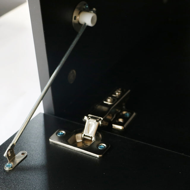 Black morden TV Stand with LED Lights,high glossy front TV Cabinet,can be assembled in Lounge Room, Living Room or Bedroom,color:BLACK