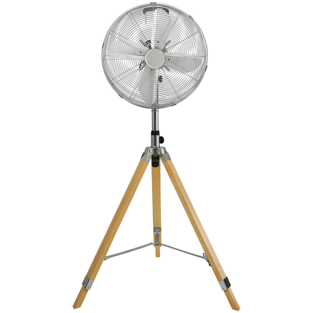 Simple Deluxe Retro Tripod Fan, Home Air Circulation Nostalgic Vertical Fan, 3 Speeds, Adjustable Height, Silver-16 Inch, 16 Inch