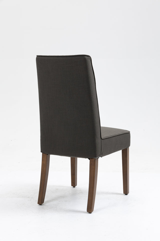 Cover Removable Interchangeable and Washable Gray Linen Upholstered Parsons Chair with Solid Wood Legs 2 PCS