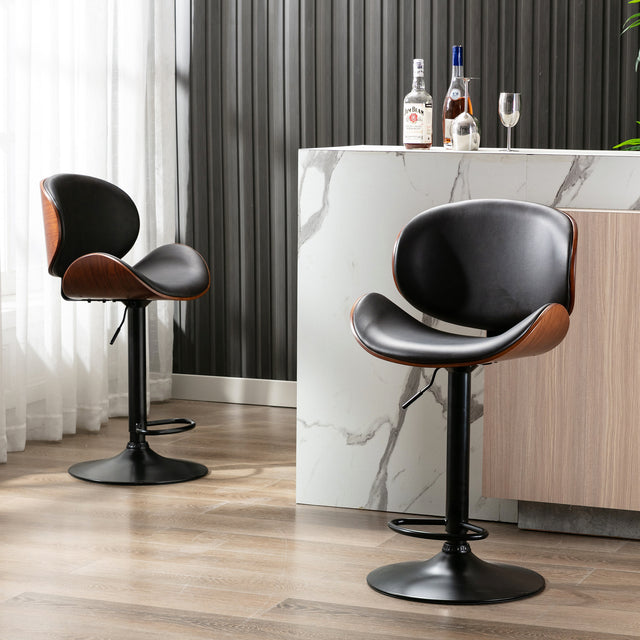 HengMing Bentwood Adjustable Bar Stools , Upholstered Swivel Barstool, Mix color PU Leather
Barstools (Set of 2)