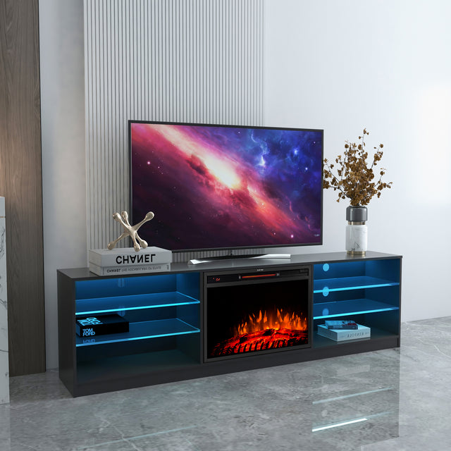 Electric Fireplace TV Console, Black