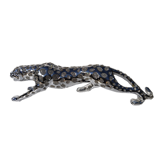 Ambrose Diamond Encrusted Chrome Plated Panther (29"L x 7"W x 8"H)