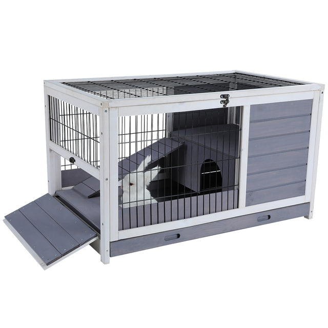 Wood Rabbit Hutch,Guinea Pig House Leak Proof Design